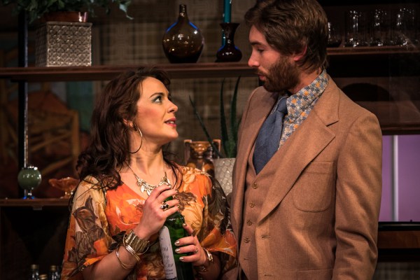 Left to right. Roisin Gallagher as Beverly and Craig Miller as Tony in Abigail's Party at the MAC, Belfast.