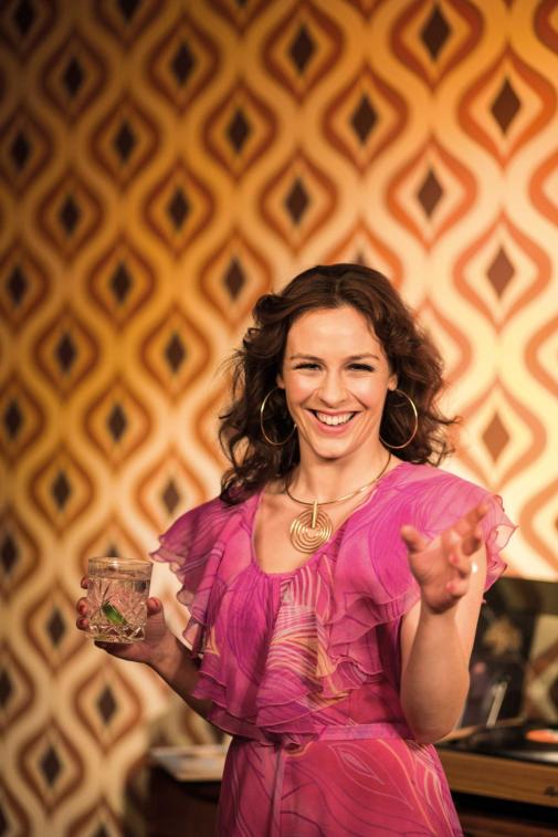 Roisin Gallagher plays Beverly in Mike Leigh's Abigail's Party at the MAC 14 Apr-5 May