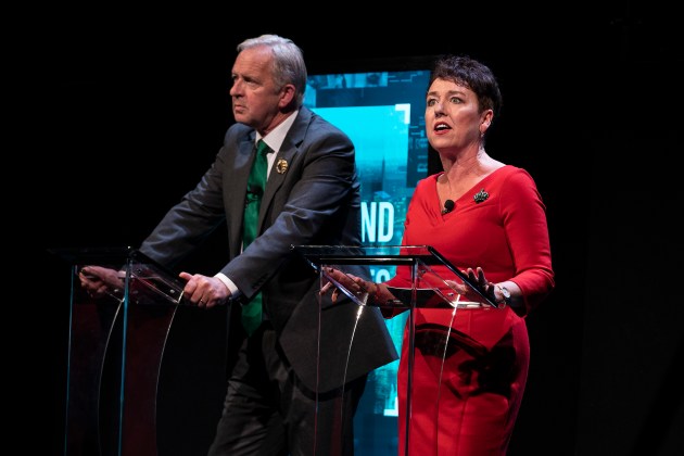 Arthur Riordan and Karen Ardiff in Fishamble's THE ALTERNATIVE. Photo by Patrick Redmond.